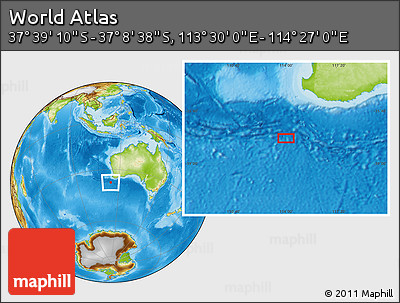 Physical Location Map of the Area around 37° 23' 54" S, 113° 58' 29" E
