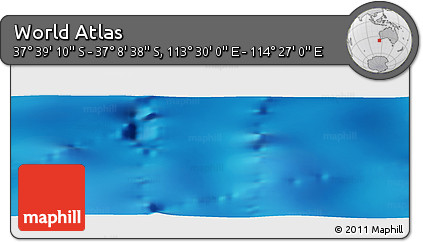 Physical Panoramic Map of the Area around 37° 23' 54" S, 113° 58' 29" E