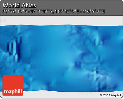 Shaded Relief 3D Map of the Area around 37° 23' 54" S, 115° 40' 30" E