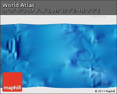 Shaded Relief 3D Map of the Area around 37° 23' 54" S, 115° 40' 30" E