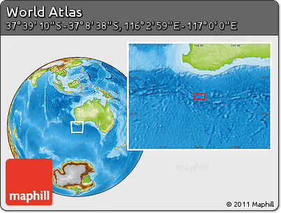 Physical Location Map of the Area around 37° 23' 54" S, 116° 31' 30" E