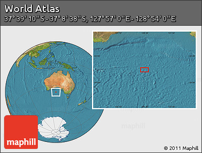 Satellite Location Map of the Area around 37° 23' 54" S, 128° 25' 30" E