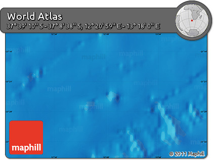 Physical Map of the Area around 37° 23' 54" S, 12° 49' 29" E
