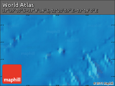 Physical Map of the Area around 37° 23' 54" S, 12° 49' 29" E
