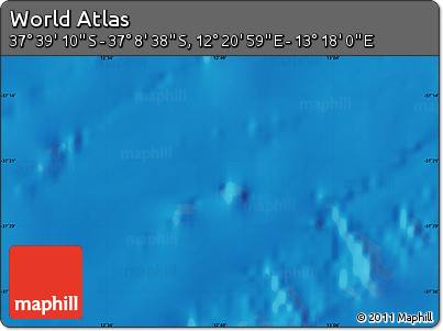 Physical Map of the Area around 37° 23' 54" S, 12° 49' 29" E