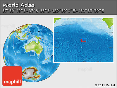 Physical Location Map of the Area around 37° 23' 54" S, 130° 7' 30" E
