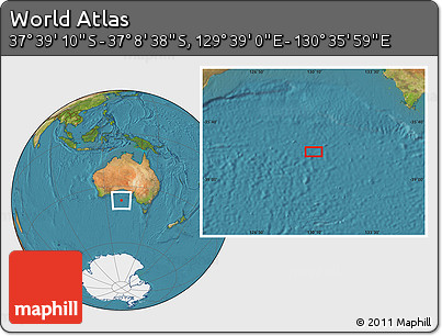 Satellite Location Map of the Area around 37° 23' 54" S, 130° 7' 30" E