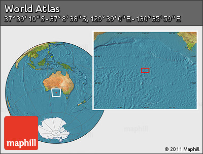 Satellite Location Map of the Area around 37° 23' 54" S, 130° 7' 30" E