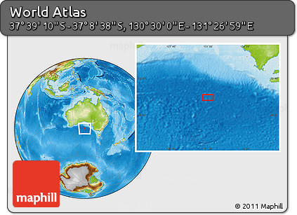 Physical Location Map of the Area around 37° 23' 54" S, 130° 58' 29" E