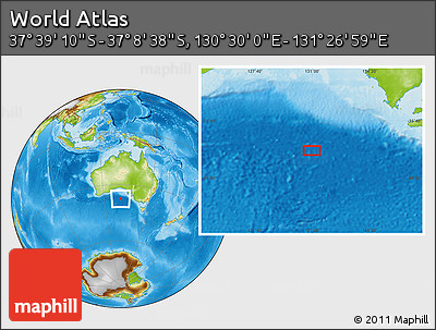 Physical Location Map of the Area around 37° 23' 54" S, 130° 58' 29" E
