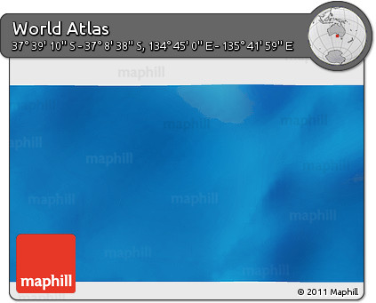 Shaded Relief 3D Map of the Area around 37° 23' 54" S, 135° 13' 29" E