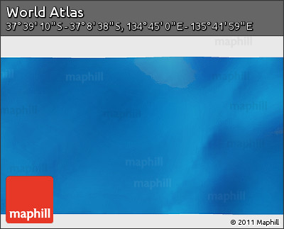 Shaded Relief 3D Map of the Area around 37° 23' 54" S, 135° 13' 29" E
