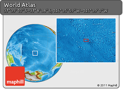 Physical Location Map of the Area around 37° 23' 54" S, 146° 7' 30" W