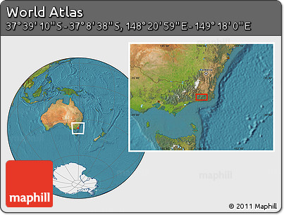Satellite Location Map of the Area around 37° 23' 54" S, 148° 49' 29" E