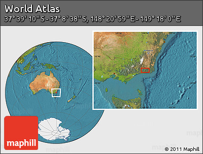 Satellite Location Map of the Area around 37° 23' 54" S, 148° 49' 29" E