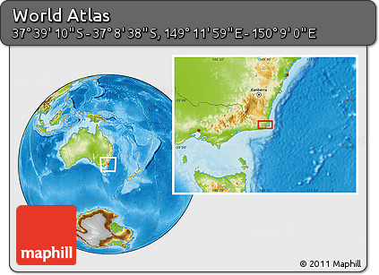 Physical Location Map of the Area around 37° 23' 54" S, 149° 40' 30" E