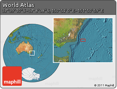 Satellite Location Map of the Area around 37° 23' 54" S, 151° 22' 30" E