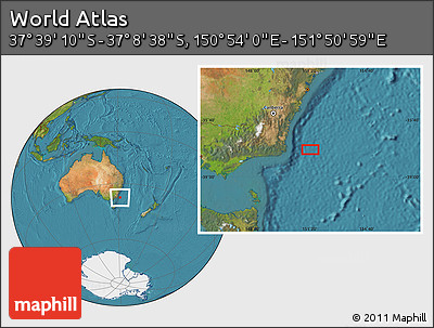 Satellite Location Map of the Area around 37° 23' 54" S, 151° 22' 30" E
