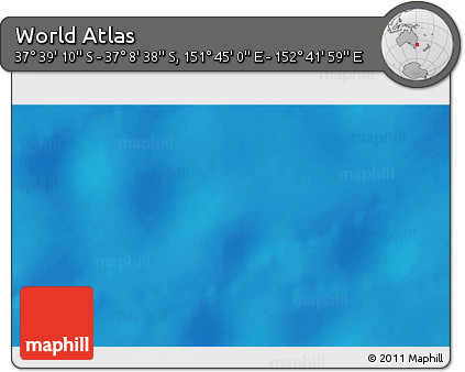 Shaded Relief 3D Map of the Area around 37° 23' 54" S, 152° 13' 29" E