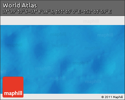 Shaded Relief 3D Map of the Area around 37° 23' 54" S, 152° 13' 29" E