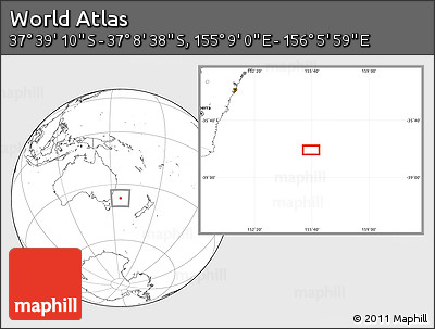 Blank Location Map of the Area around 37° 23' 54" S, 155° 37' 30" E