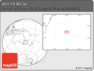 Blank Location Map of the Area around 37° 23' 54" S, 155° 37' 30" E