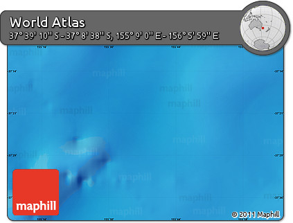 Physical Map of the Area around 37° 23' 54" S, 155° 37' 30" E