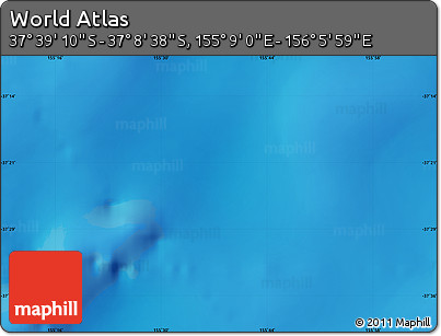 Physical Map of the Area around 37° 23' 54" S, 155° 37' 30" E