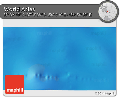 Physical 3D Map of the Area around 37° 23' 54" S, 156° 28' 29" E