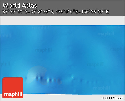 Physical 3D Map of the Area around 37° 23' 54" S, 156° 28' 29" E