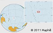 Political Location Map of the area around 37° 23' 54" S, 157° 10' 30" W