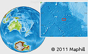 Physical Location Map of the area around 37° 23' 54" S, 158° 10' 30" E