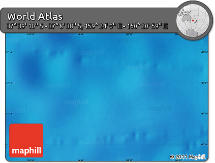 Physical Map of the Area around 37° 23' 54" S, 159° 52' 30" E