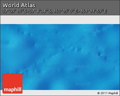 Physical 3D Map of the Area around 37° 23' 54" S, 160° 43' 29" E