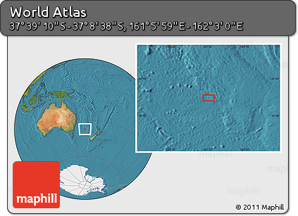 Satellite Location Map of the Area around 37° 23' 54" S, 161° 34' 29" E