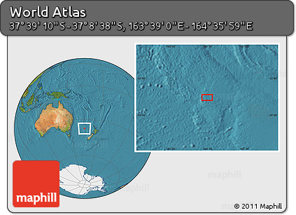 Satellite Location Map of the Area around 37° 23' 54" S, 164° 7' 30" E