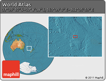 Satellite Location Map of the Area around 37° 23' 54" S, 164° 7' 30" E