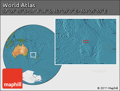 Satellite Location Map of the Area around 37° 23' 54" S, 164° 7' 30" E