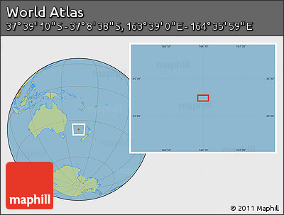 Savanna Style Location Map of the Area around 37° 23' 54" S, 164° 7' 30" E