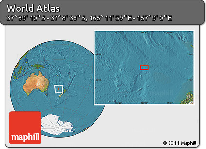 Satellite Location Map of the Area around 37° 23' 54" S, 166° 40' 30" E