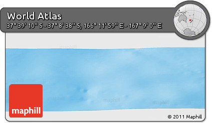 Physical Panoramic Map of the Area around 37° 23' 54" S, 166° 40' 30" E