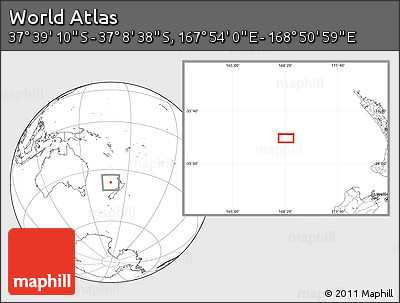 Blank Location Map of the Area around 37° 23' 54" S, 168° 22' 30" E