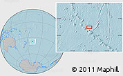 Gray Location Map of the area around 37° 23' 54" S, 168° 13' 29" W, hill shading