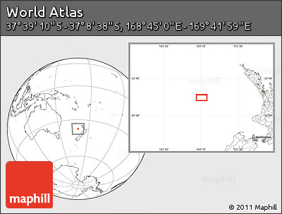 Blank Location Map of the Area around 37° 23' 54" S, 169° 13' 29" E