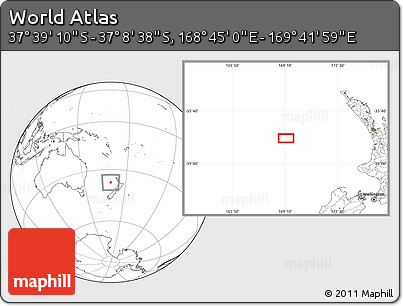 Blank Location Map of the Area around 37° 23' 54" S, 169° 13' 29" E
