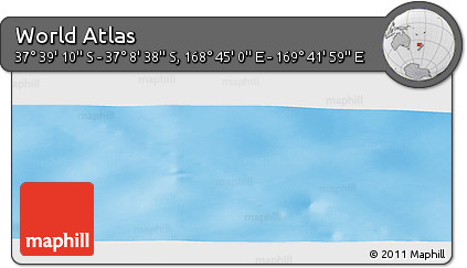 Physical Panoramic Map of the Area around 37° 23' 54" S, 169° 13' 29" E