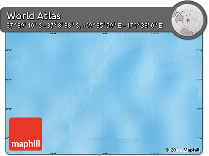 Physical Map of the Area around 37° 23' 54" S, 170° 4' 29" E