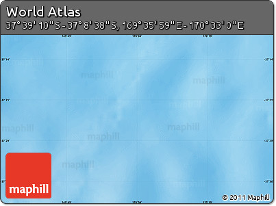 Physical Map of the Area around 37° 23' 54" S, 170° 4' 29" E