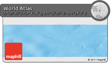 Physical Panoramic Map of the Area around 37° 23' 54" S, 170° 55' 30" E