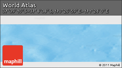 Physical Panoramic Map of the Area around 37° 23' 54" S, 170° 55' 30" E